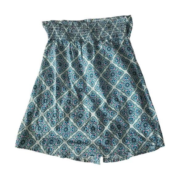 Vanity White Paisley Long Strapless Button Down Top - Large - Picture 2 of 6